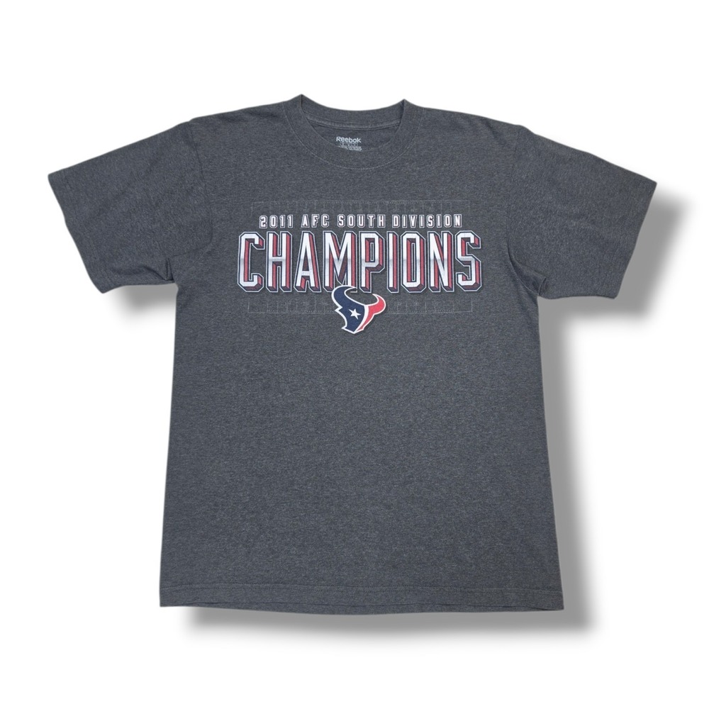 Houston Texans Football 2011 AFC South Champions Gray Reebok T-Shirt Men's M